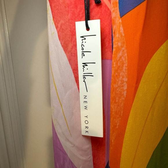 NWT Nicole Miller REVOLVE brand Halter Maxi Dress in Colorful Print Size XS - Picture 6 of 7